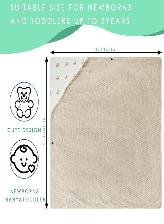 منشفة حمام للأطفال من القطن العضوي من دورملوني مع بطانة من الموسلين فائق النعومة والفانيلا الماصة، منشفة بغطاء للرأس، قابلة للتهوية، ومثالية للأولاد والبنات، (30 × 30 بوصة، بنمط قوس قزح) - Image 2